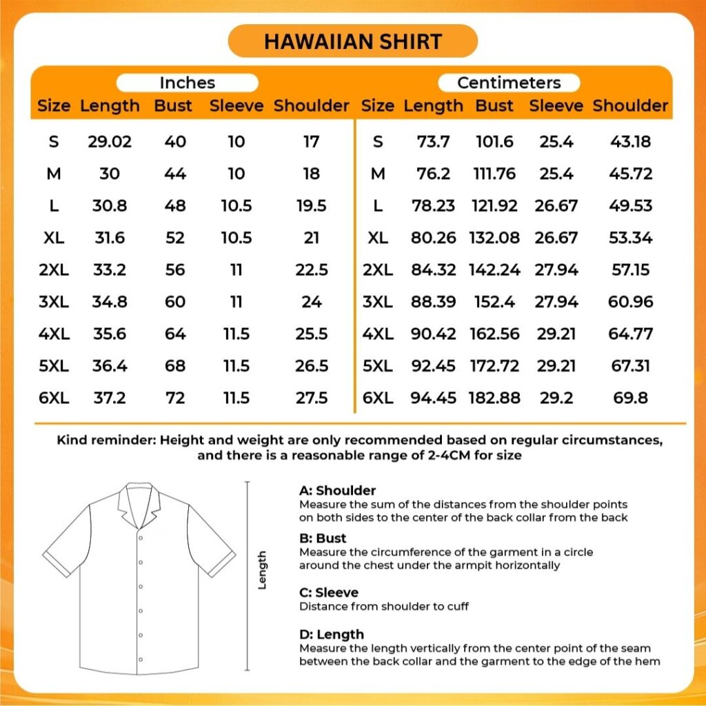 3D Hawaiian Shirt Size Chart 1024x1024 1 - Dragon Ball Gifts