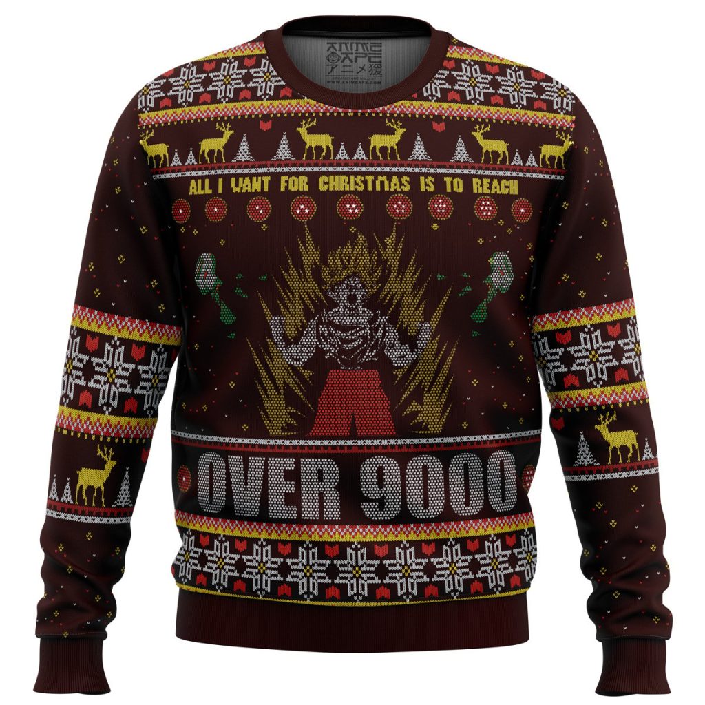 DBZ Goku Over 9000 Dragon Ball Z men sweatshirt FRONT mockup - Dragon Ball Gifts