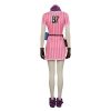 DRAGON Bulma Cosplay Costumes Female Anime Character Uniform Rosa Gestreiftes Kleid Halloween Carnival Costumes 2 - Dragon Ball Gifts