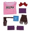 DRAGON Bulma Cosplay Costumes Female Anime Character Uniform Rosa Gestreiftes Kleid Halloween Carnival Costumes 5 - Dragon Ball Gifts