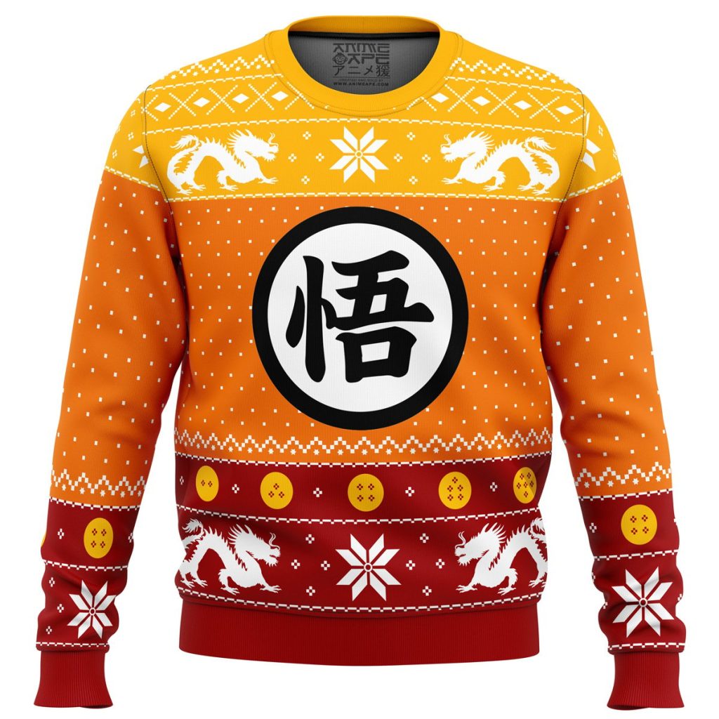 Guko Christmas Dragon Ball Z men sweatshirt FRONT mockup - Dragon Ball Gifts