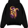 frieza golden form dragon ball z black hoodie flat back design - Dragon Ball Gifts